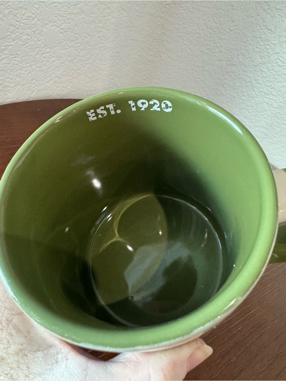 Eddie Bauer Ceramic Coffee Mug with Green Handle, Pine Snowflake Winter Graphic - Picture 5 of 9